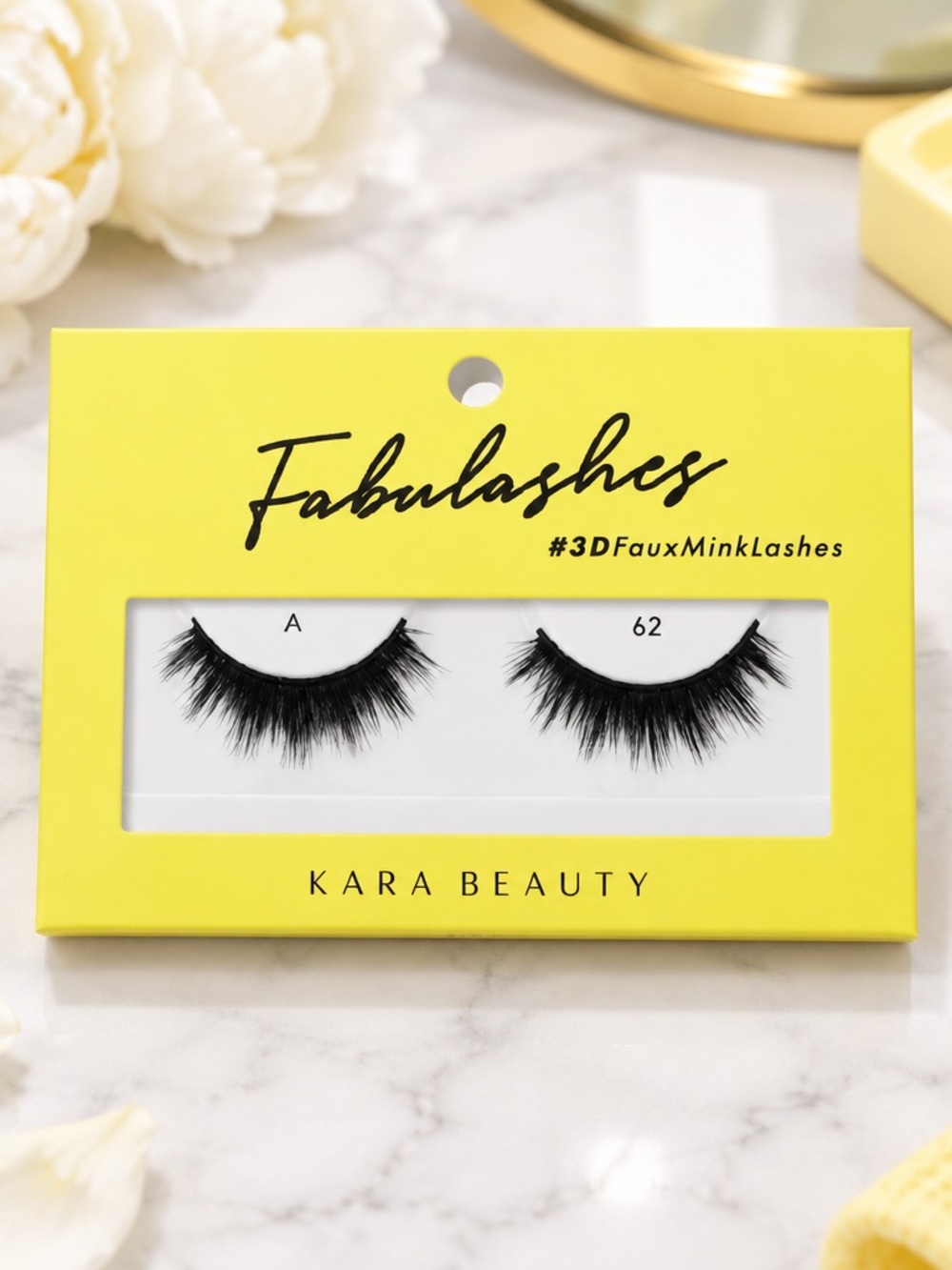 NIB Kara Beauty Fabulashes 3D Faux Mink False Eyelashes Style A62 - 1 Box